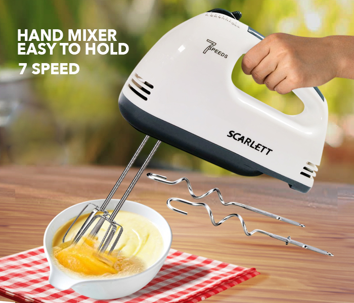 Scarlett – Electric Egg Beater and Mixer for Cake Cream – White