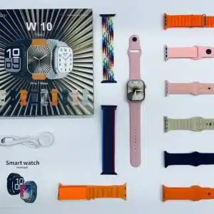 W10 Smart Watch (45mm) – 10 Strap Edition | Bluetooth Calling, Fitness Tracking & Long Battery Life